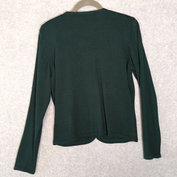 Susan Bristol Vintage Hand embroidered Green Floral Paisley Cardigan Small Retro - Picture 6 of 7